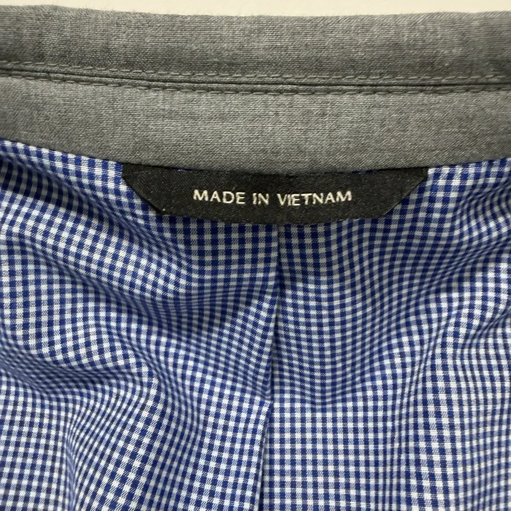 Banana Republic‎ Tailored Fit Blazer 42R Gray Sport Coat Gingham Lined